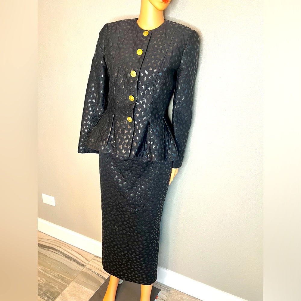 Gianni Versace Vintage couture black blazer & long skirt IT40 US size 4. 2 items
